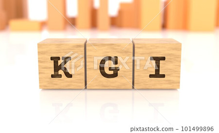 A wooden block with the letters KGI printed on it A wooden block with the letters KGI printed on it 101499896