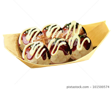 Takoyaki with sauce (with boat plate) 101500574