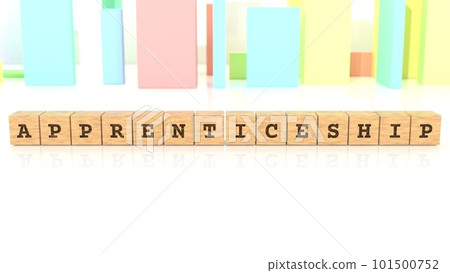 Wooden blocks printed with APPRENTICESHIP 101500752