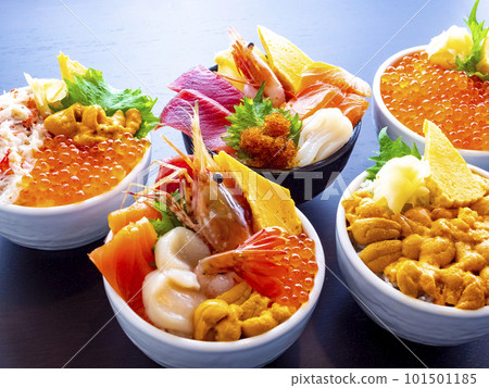 Seafood bowl, sea urchin bowl, salmon roe bowl Seafood bowl, sea urchin bowl, salmon roe bowl 101501185