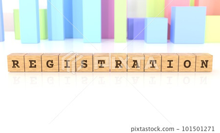 一塊印有REGISTRATION字樣的木塊 101501271
