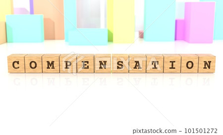 一塊印有COMPENSATION字樣的木塊 101501272