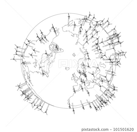 Electric wind turbines on Earth Electric wind turbines on Earth 101501620