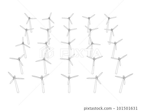 Wind turbines. 3d illustration Wind turbines. 3d illustration 101501631