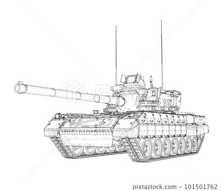 Military Tank on white 101501762
