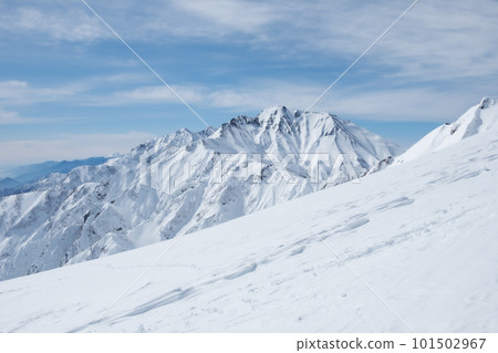 Snow scene in the Northern Alps 101502967