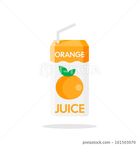 Orange juice icon in flat style. Fruit beverage vector illustration on isolated background. Citrus drink sign business concept. 101503070