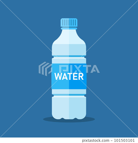 Water bottle icon in flat style. Fitness drink vector illustration on isolated background. Healthy beverage sign business concept. 101503101