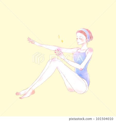 A woman who massages her arm A woman who massages her arm 101504010