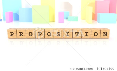 印有 PROPOSITION 字樣的木塊 印有 PROPOSITION 字樣的木塊 101504199