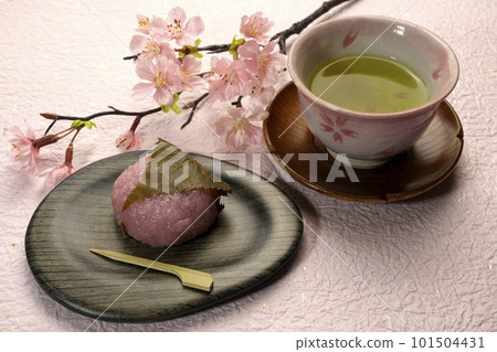櫻花茶碗和櫻花年糕（道明寺關西風格） 101504431