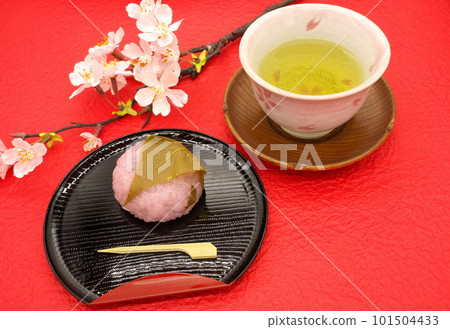 櫻花茶碗和櫻花年糕(道明寺關西風格) 櫻花茶碗和櫻花年糕(道明寺關西風格) 101504433