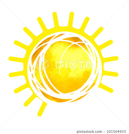 hand drawn watercolor sun icon. Vector illustration 101504933
