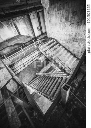 Ruined stairs leading down 101505865