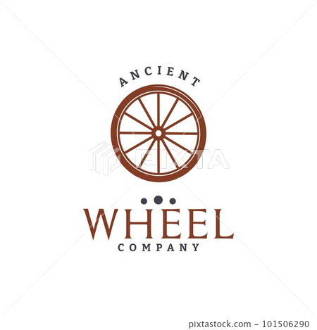 Simple Vintage Logo Wooden Cart Caravan Wheel Simple Vintage Logo Wooden Cart Caravan Wheel 101506290
