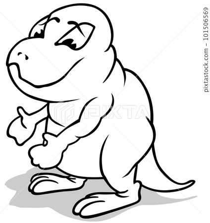 Drawing of a Funny Dinosaur with a Fat Belly Drawing of a Funny Dinosaur with a Fat Belly 101506569