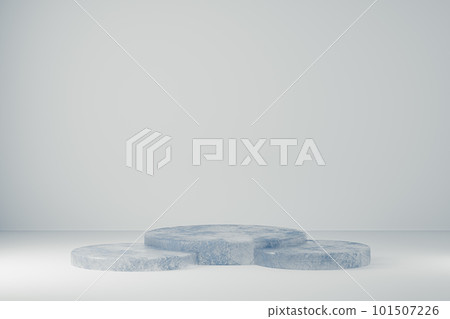 3d presentation pedestal made of ice on white background 3d presentation pedestal made of ice on white background 101507226