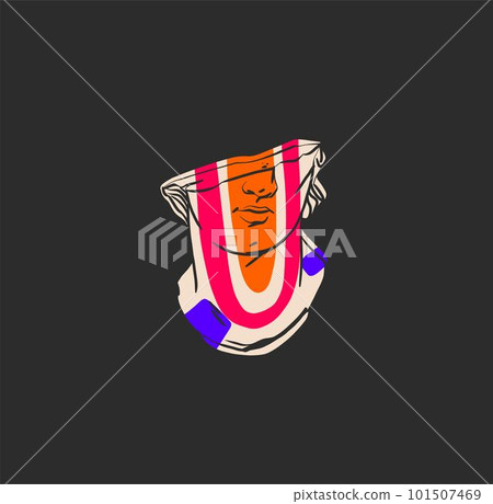 Hand drawn vector abstract outline,graphic,contemporary art greek ancient sculpture statue line modern drawing.Antique classic statue in trendy graffity style,outline design concept.Sculpture art set. Hand drawn vector abstract outline,graphic,contemporary art greek ancient sculpture statue line modern drawing.Antique classic statue in trendy graffity style,outline design concept.Sculpture art set. 101507469