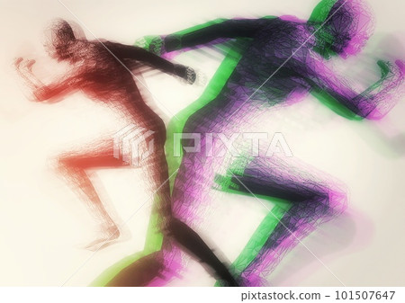 3d illustration of composite image effect on silhouettes of people competing in sport concept 3d illustration of composite image effect on silhouettes of people competing in sport concept 101507647