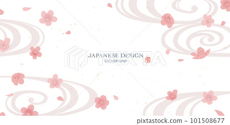 Japanese spring abstract background / Cherry blossoms and running water Japanese spring abstract background / Cherry blossoms and running water 101508677