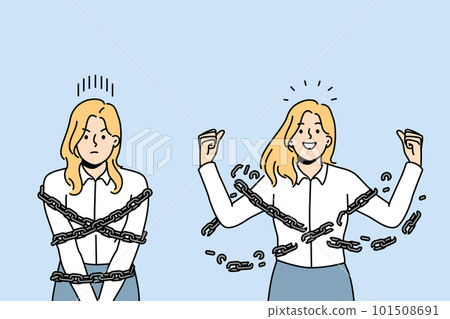 Confident woman break chain Confident woman break chain 101508691