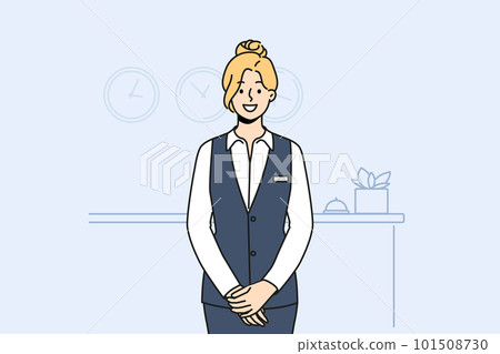 Woman receptionist in uniform in hotel  101508730