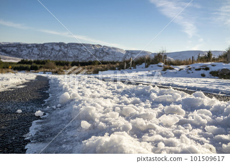 The Muckish gap road in winter - County Donegal, Ireland The Muckish gap road in winter - County Donegal, Ireland 101509617