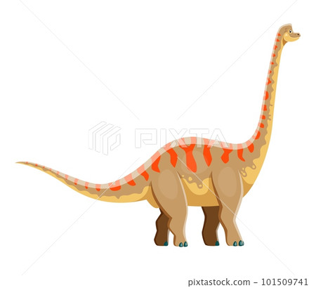 Cartoon Brachiosaurus dinosaur character. Prehistoric lizard, Jurassic era wildlife reptile with long neck. Extinct monster, paleontology herbivore Brachiosaurus dinosaur vector cute personage Cartoon Brachiosaurus dinosaur character. Prehistoric lizard, Jurassic era wildlife reptile with long neck. Extinct monster, paleontology herbivore Brachiosaurus dinosaur vector cute personage 101509741