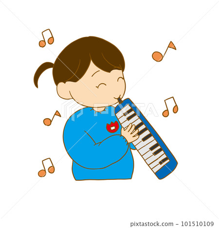 站著彈鍵盤口琴的女孩 101510109