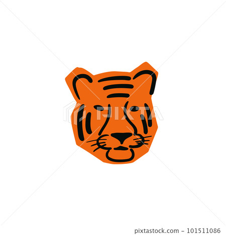Tiger head illustration in minimalist cut style 101511086