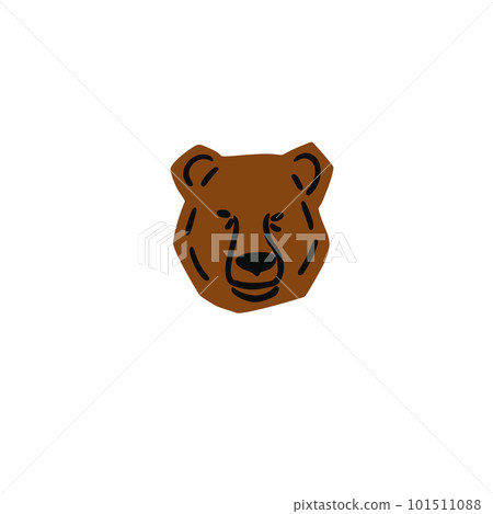 Bear head illustration in minimalist cutting style 101511088