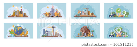 Global warming, climate change, plastic pollution and ecology problems 101511235