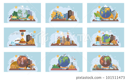 Global warming, climate change, plastic pollution and ecology problems 101511473