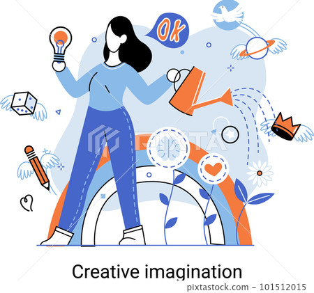 Creative mind, imagination or brainstorm or originative idea concept. Phantasy flow and creativity Creative mind, imagination or brainstorm or originative idea concept. Phantasy flow and creativity 101512015
