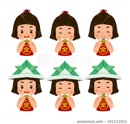 Kintaro eating kashiwamochi, upper body Kintaro eating kashiwamochi, upper body 101512023