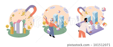 International investment company, money fly around world. Global economy financial system concept 101512071