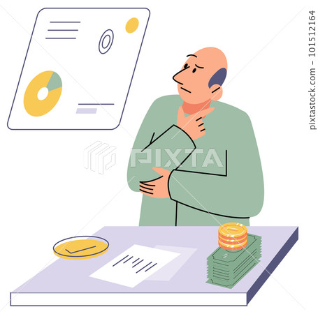 Financial consultant with documents for tax calculation. Man preparing financial tax report 101512164