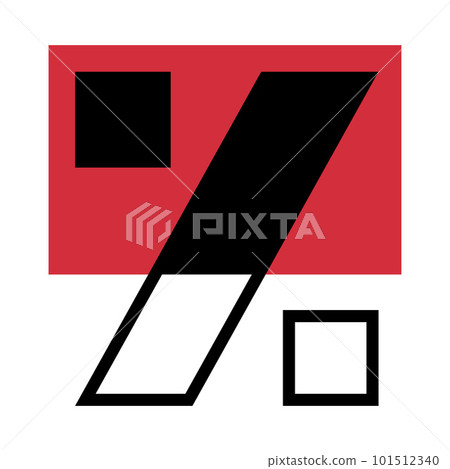 Percent Sign with Red Rectangle Geometric Shape Vector Illustration 101512340