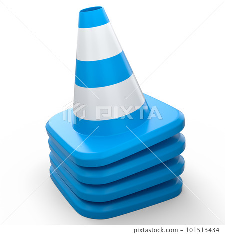 Set of traffic cones for under construction road work on white background. 101513434