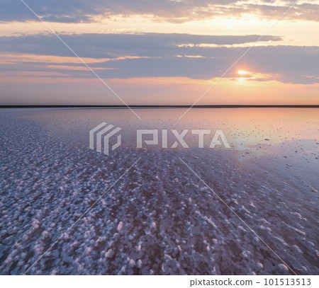 Sunset Genichesk pink salty lake, Ukraine Sunset Genichesk pink salty lake, Ukraine 101513513