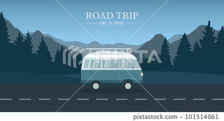summer haliday road trip with camper van mountain landscape summer haliday road trip with camper van mountain landscape 101514861