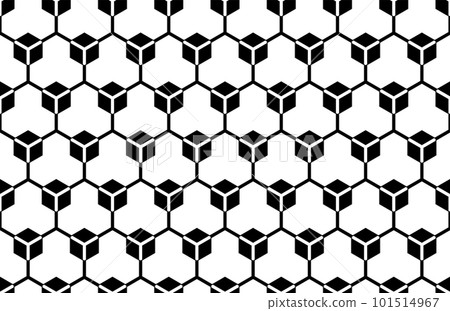 Abstract Seamless Geometric Hexagons Pattern. Black and White Texture. Vector Art. Abstract Seamless Geometric Hexagons Pattern. Black and White Texture. Vector Art. 101514967