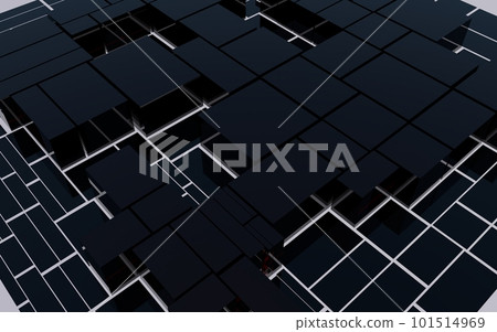 Abstract black glass blocks futuristic background, 3d rendering illustration Abstract black glass blocks futuristic background, 3d rendering illustration 101514969
