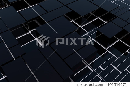 Abstract black glass blocks futuristic background, 3d rendering illustration Abstract black glass blocks futuristic background, 3d rendering illustration 101514971