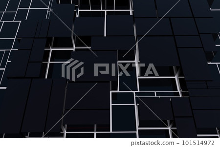 Abstract black glass blocks futuristic background, 3d rendering illustration Abstract black glass blocks futuristic background, 3d rendering illustration 101514972