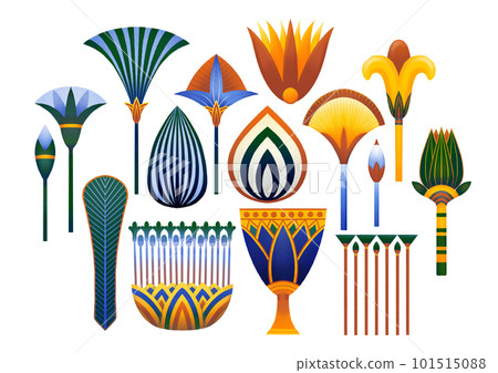 Decorative ornamental plants in the style of ancient egypt. 101515088