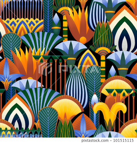 Decorative ornamental plants in the style of ancient egypt. 101515115