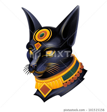 Egyptian goddess Bastet in the form of a black cat in the style of digital airbrushing Egyptian goddess Bastet in the form of a black cat in the style of digital airbrushing 101515156