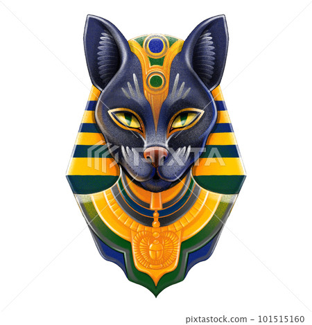 Bastet goddes. Cat wearing pharaoh's headdress in the style of digital airbrushing Bastet goddes. Cat wearing pharaoh's headdress in the style of digital airbrushing 101515160