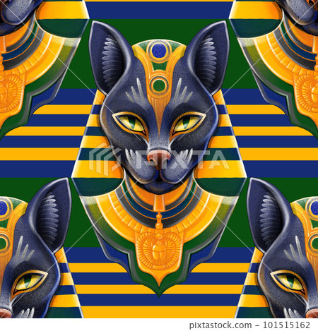 Bastet goddes. Cat wearing pharaoh's headdress in the style of digital airbrushing Bastet goddes. Cat wearing pharaoh's headdress in the style of digital airbrushing 101515162